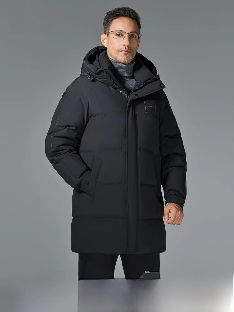 

Snow Flng 2026 Men's Mid-Length Thiened down Jaet Casual Warm Versatile Dad Coat Faionable Urban Sle Polyester Fiber
