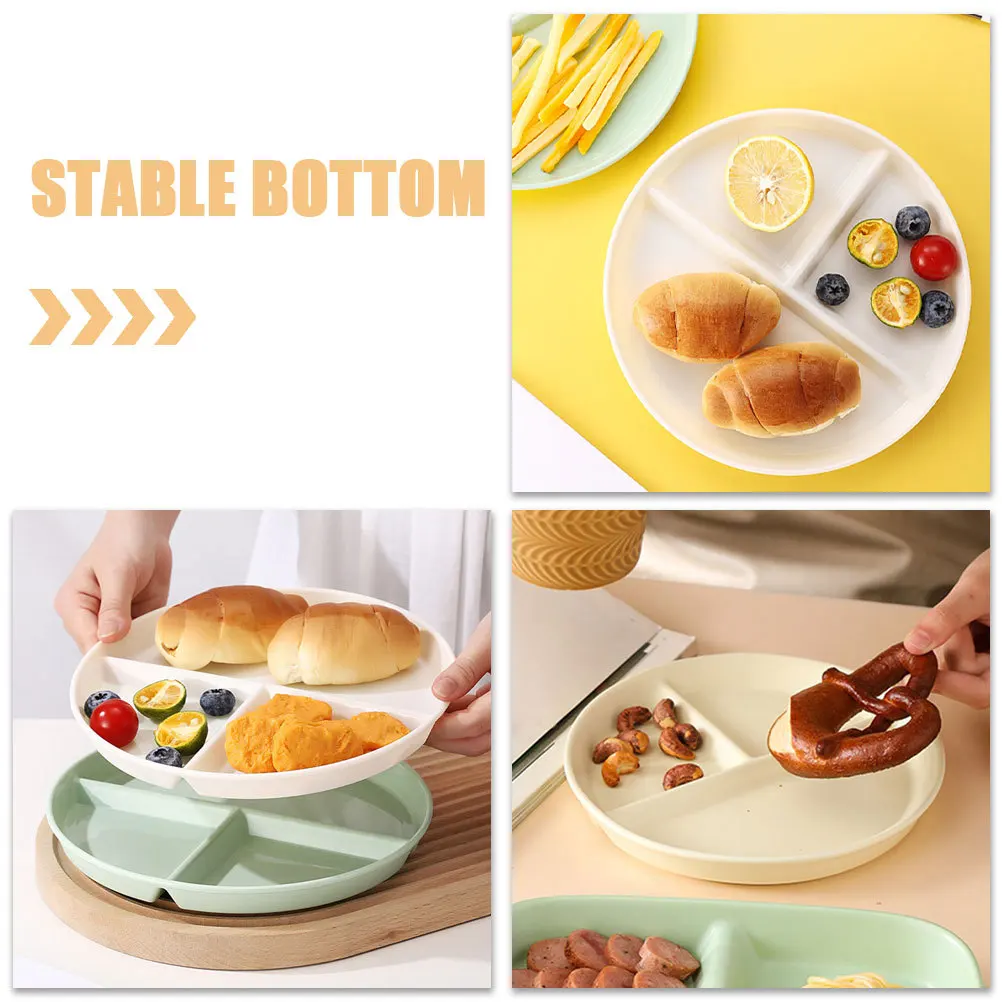 

4Pcs Divided Plate Compartment Tray Portion Control Dinner Plates Easy Clean for Home Kitchen Divided Plate