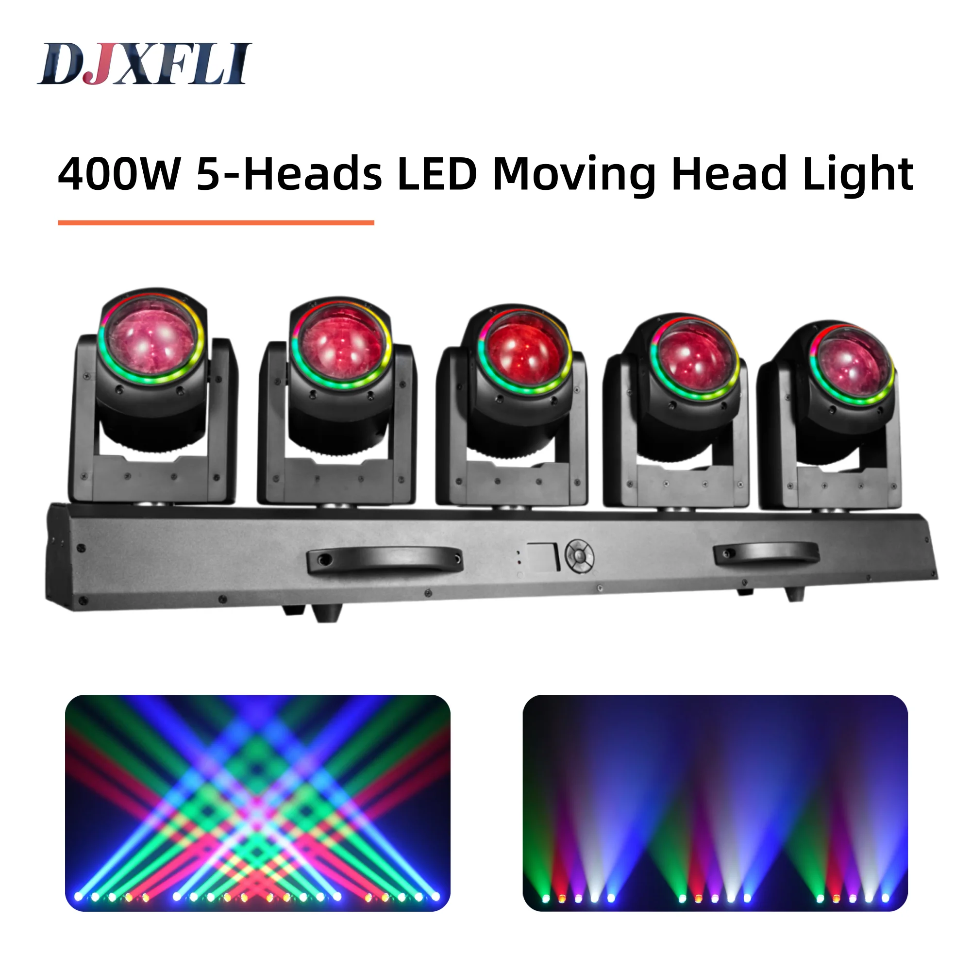 Professional 400W 5-Heads Wind Tornado LED Moving Head Light Beam & Wash & Zoom Stage for DJ Disco Bar Party Show Lighting