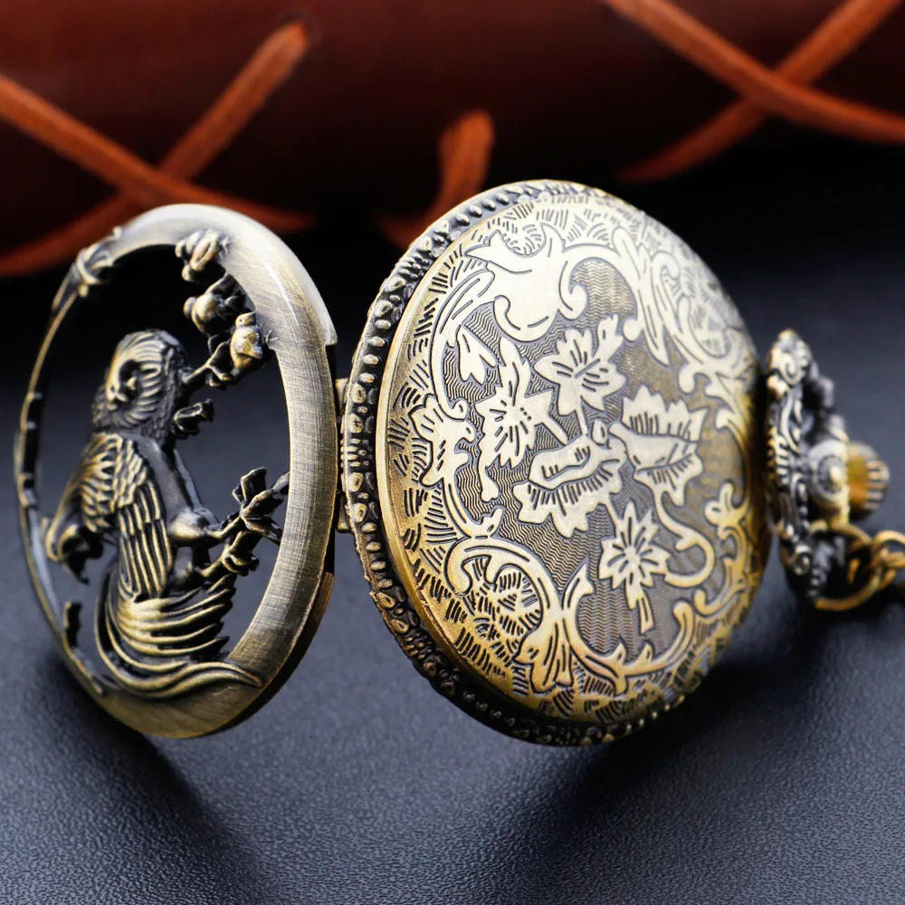 البرونزية كمال الاجسام الديك الوقت جوهرة كوارتز ساعة الجيب الأزياء العنصر قلادة قلادة الرجال والنساء ووتش الهدايا #6