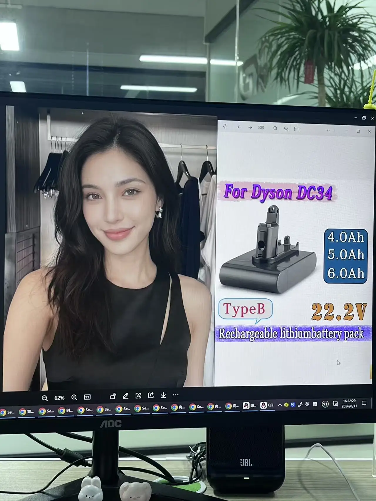 for Dyson DC34 Battery 22.2V 4.0/5.0/6.0Ah Li-ion Vacuum Battery DC35 DC45 DC31B DC34 DC44 Animal DC56 DC57 (Only Fit Type B)?