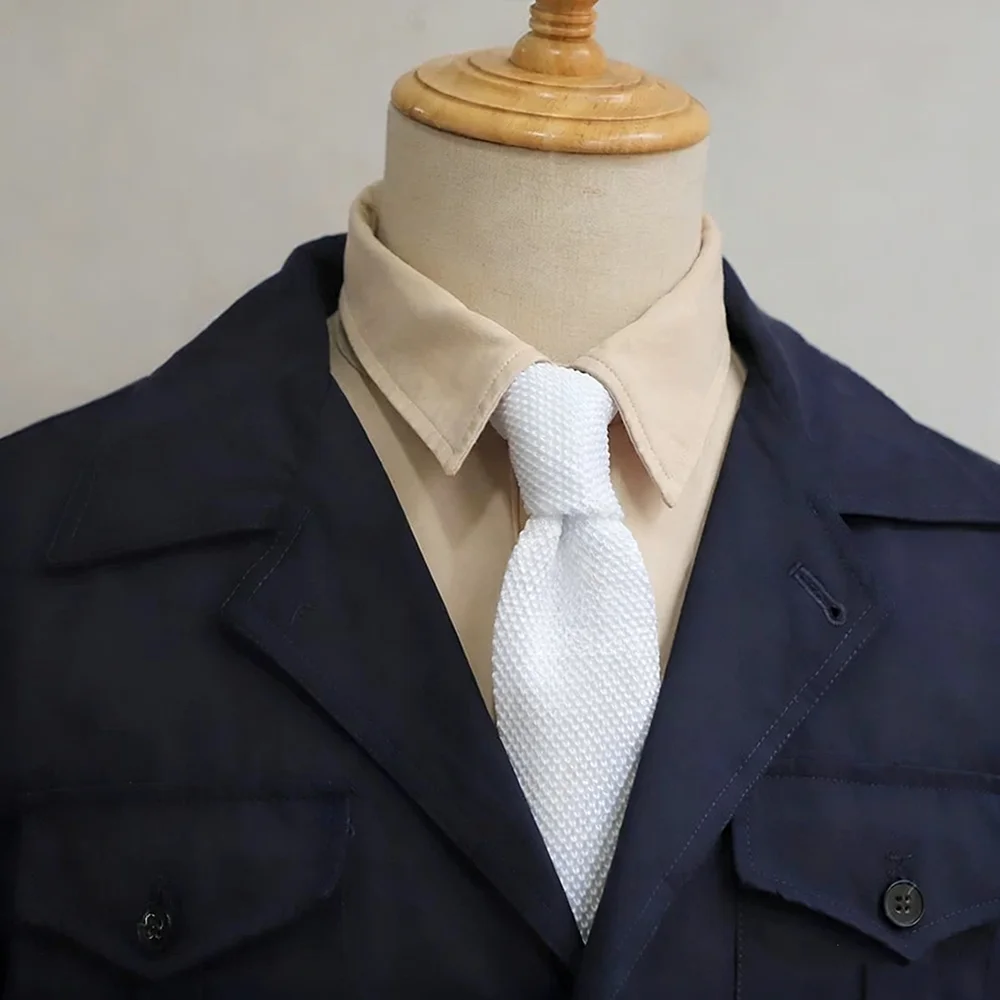 Новые зимние классические вязаные галстуки 7 см для мужчин, роскошные мягкие однотонные черные, темно-зеленые галстуки для вечеринок для мальчиков и девочек, вязаный галстук для жениха