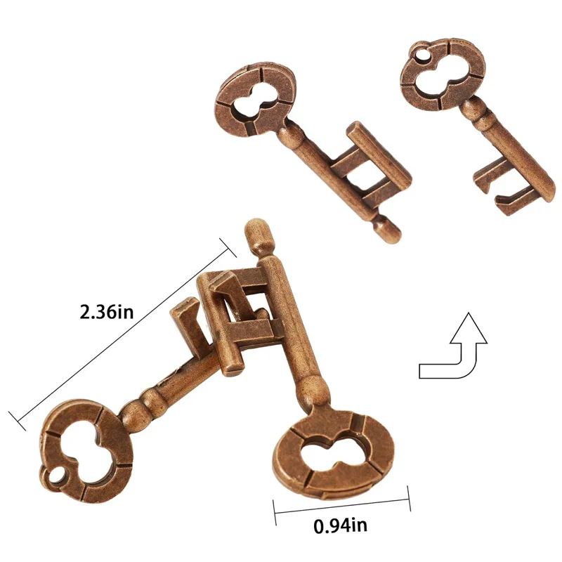 Disentanglement قفل معدني الألغاز دعابة الدماغ 3 قطعة فتح التعشيق الذكاء اختبار العقل ألعاب الجدة هدايا للأطفال والكبار #3