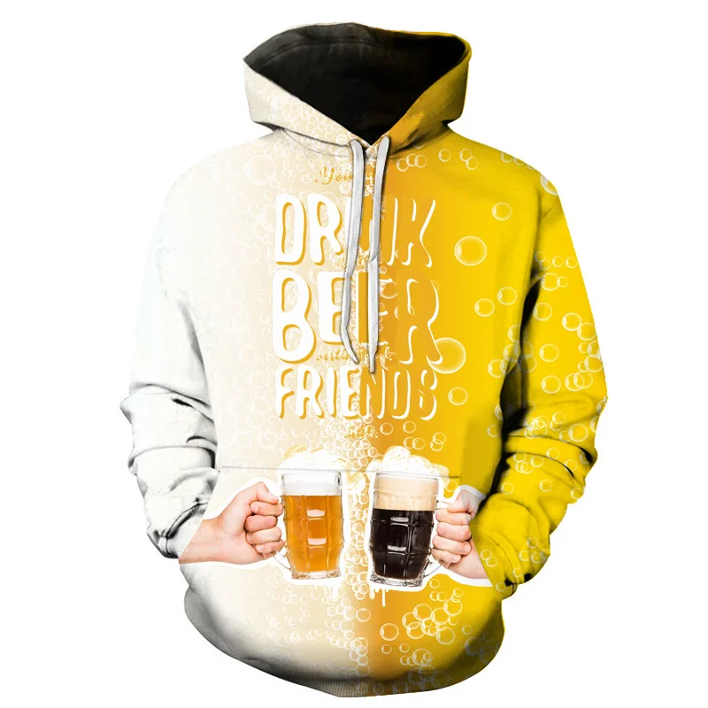 

Beer Graphics 3d Print Men/Women Laxity Hoodie Casual Oversized Pullover Fashion Popular Streetwear Trend Hip Hop Men Clothing