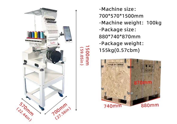 Commercial Endurable Automatic Computerized Single Head 15 Needle Embroidery Machine Cap Embroidery Home Studio Easy Operation
