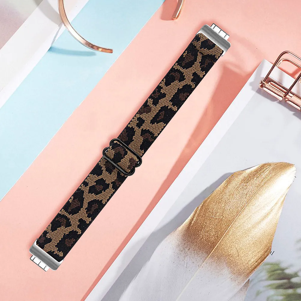 Watch Band Leopard Design Premium Soft Adjustable Smartwatch Strap Easy Install Breathable Fashion Replacement Wristband