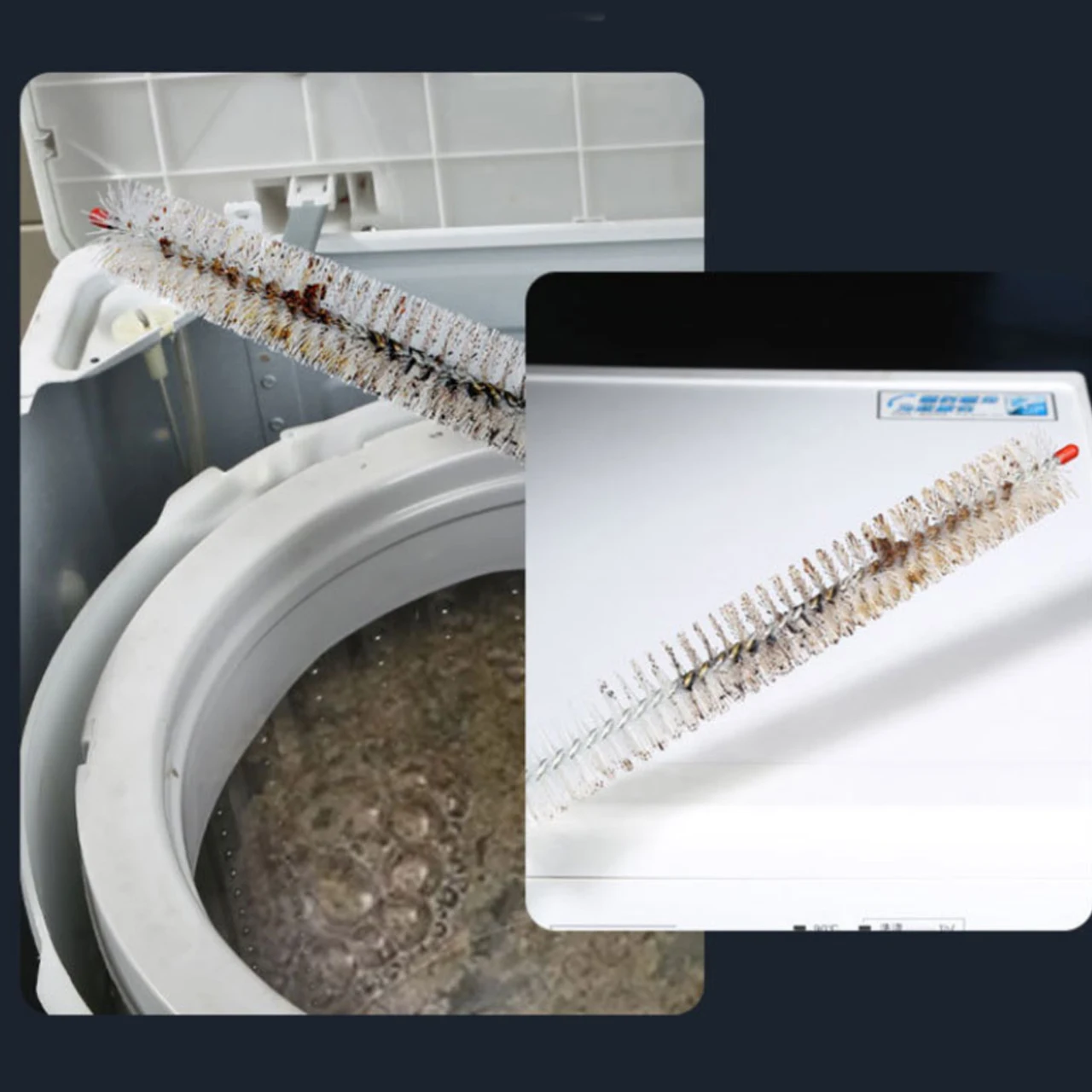 Long Handle Cleaning Brush Radiator Cleaner Wave Wheel Washing Machine Inner Artifact Gap Brush Bendable Cleaning Tools