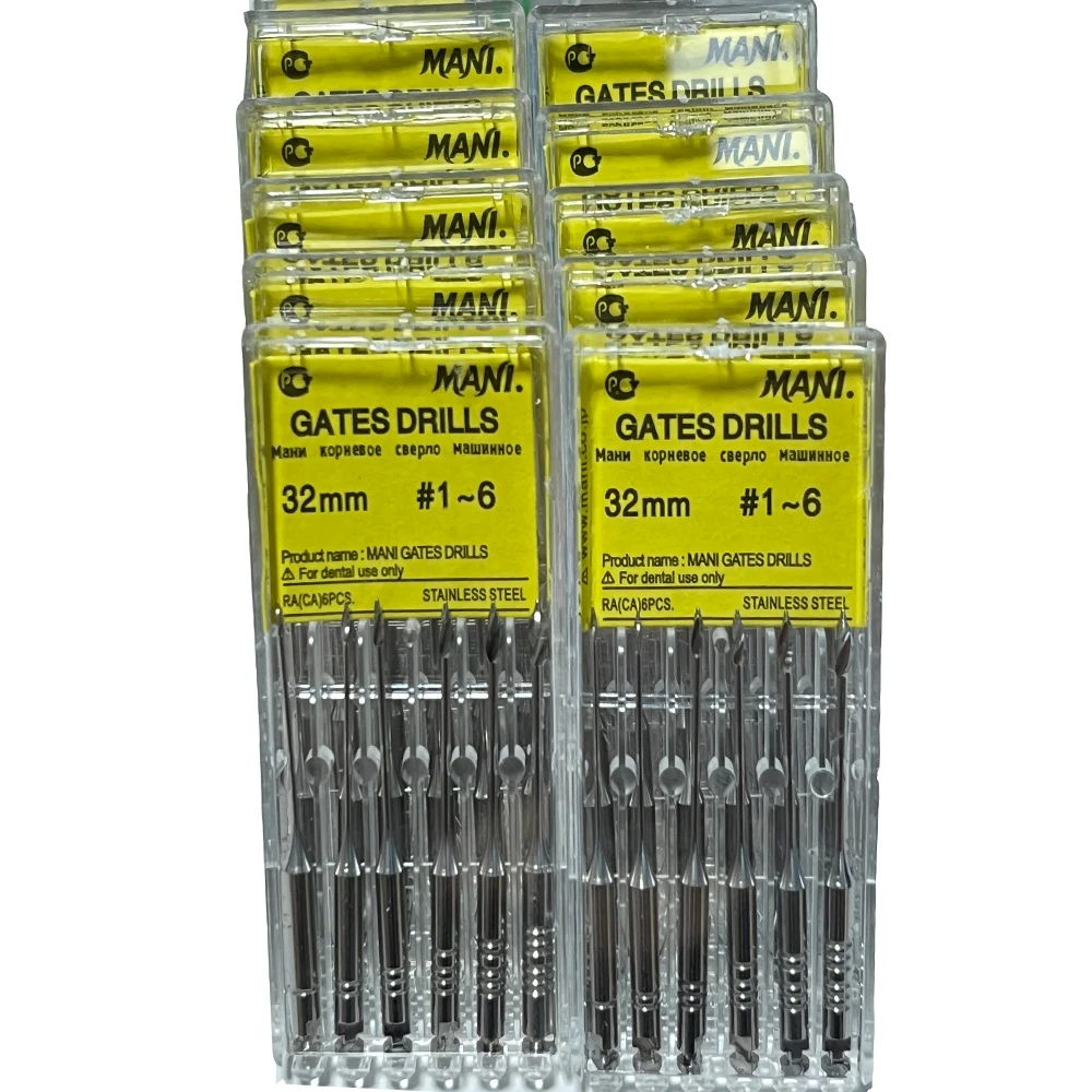 

60 Pcs/10 Box Dental Engine Use Endodontic Gates Drill Peeso Reamers Glidden Rotary 32mm #1-6 Stainless Steel Endo Files Dentist
