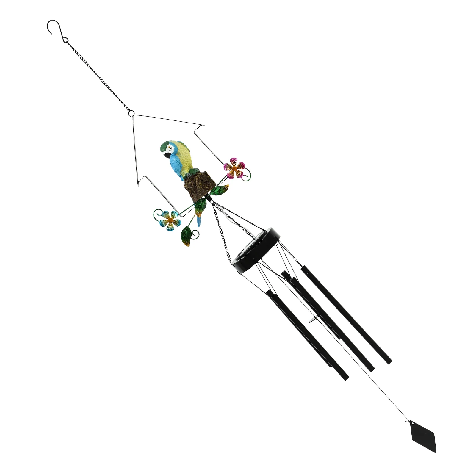 

Parrot House Wind Chime Light Solar Garden Hanging Lamp Bright Colors LED Energy Saving Outdoor Decor Bell Chimes