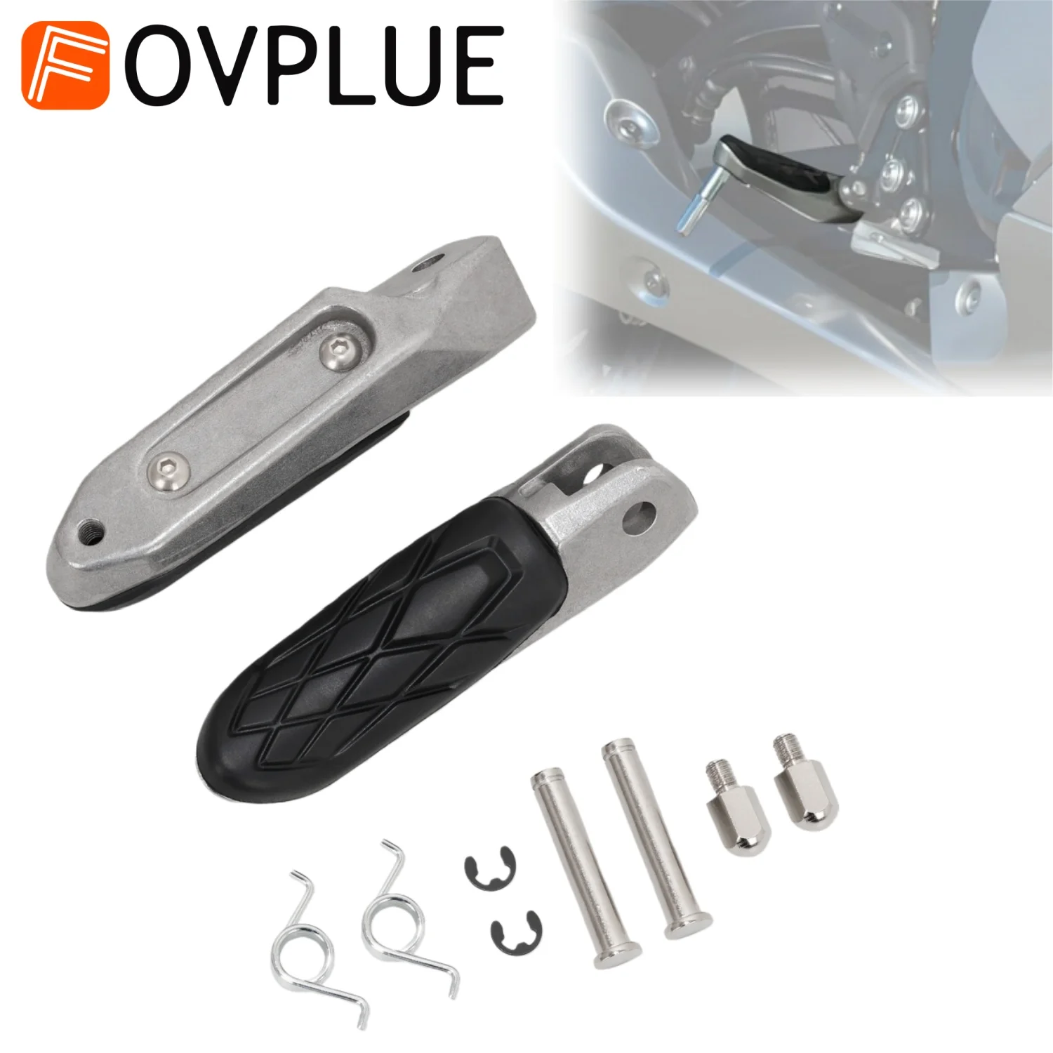 

Front Footrests Motorcycle Foot Pegs Accessories Driver Foot Pedals For Suzuki Hayabusa GSX1300R 2022-2024 For 43516/43526-10L00
