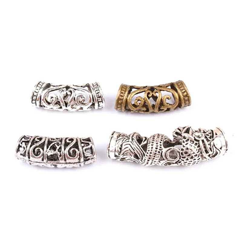 3 Pcs/set Hair Ring Retro Hollow Dreadlocks Bead Cuff Clip Micro Rings Tube for African Braid Hair Braid Accessories Tool