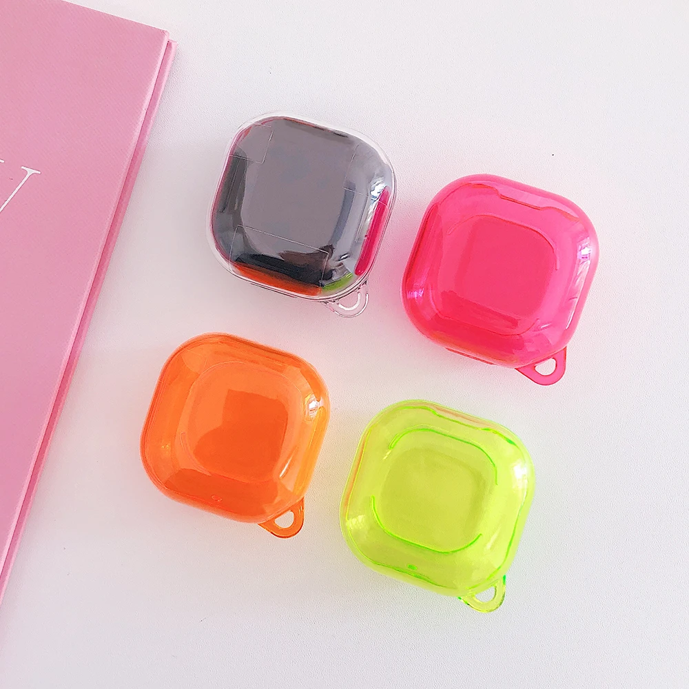 เคสหูฟัง PC สีธรรมดาสำหรับ Samsung Galaxy buds 2 Pro Live FE เคสแข็งปกป้องฟันสำหรับ Samsung Galaxy Buds2 Pro 2 FE
