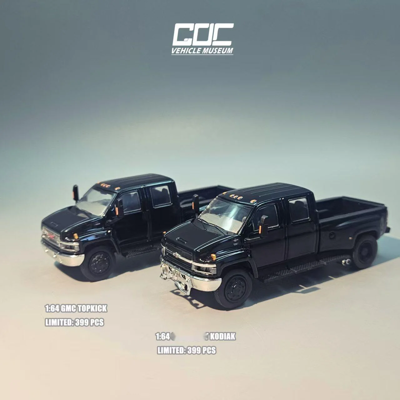 GOC 1:64 GMC Topkick Kodiak Pickup Black Limited Edition Car Model