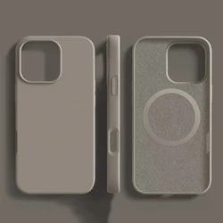 Titanium Gray genuine liquid silicone magnetic phone case for iPhone 16 15 14 13 Pro Max Plus magsafe charging soft back cover