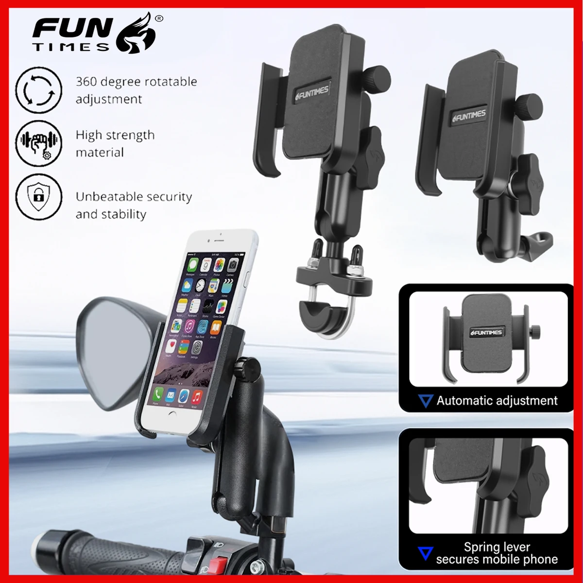 

Держатель для мобильного телефона FUNTIMES, держатель для мобильного телефона для вездехода, многостильный навигационный кронштейн для езды/езды