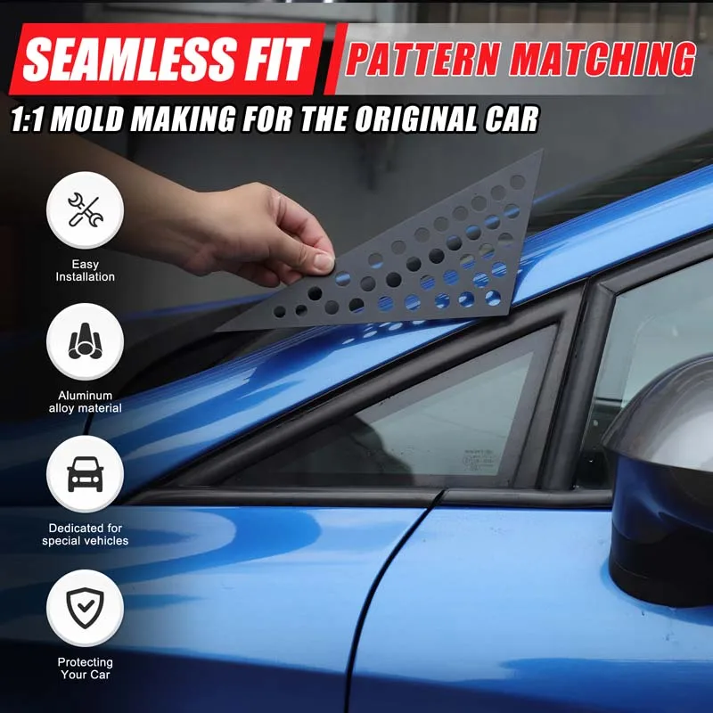 

For 2008-2012 Seat leon front triangle window patch aluminum alloy black car window modification accessories