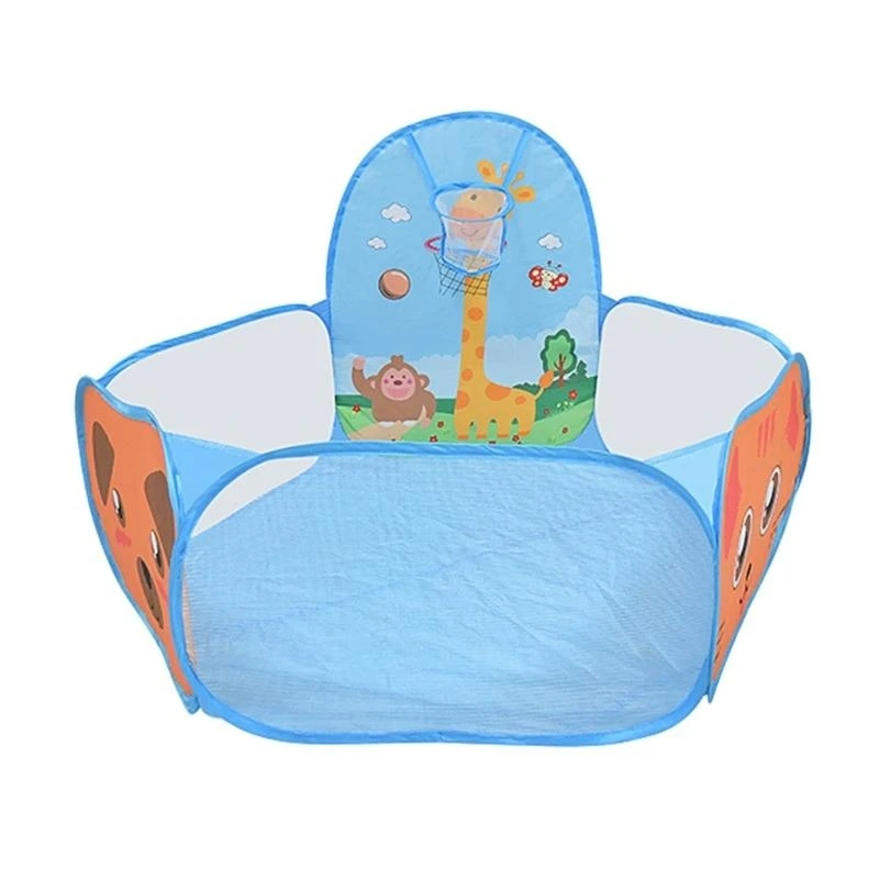 

652F Folding Children's Ball Pit Tent with Basketball Hoop, Portable Playpen for Toddlers' Imaginative Play, Balls Not Included