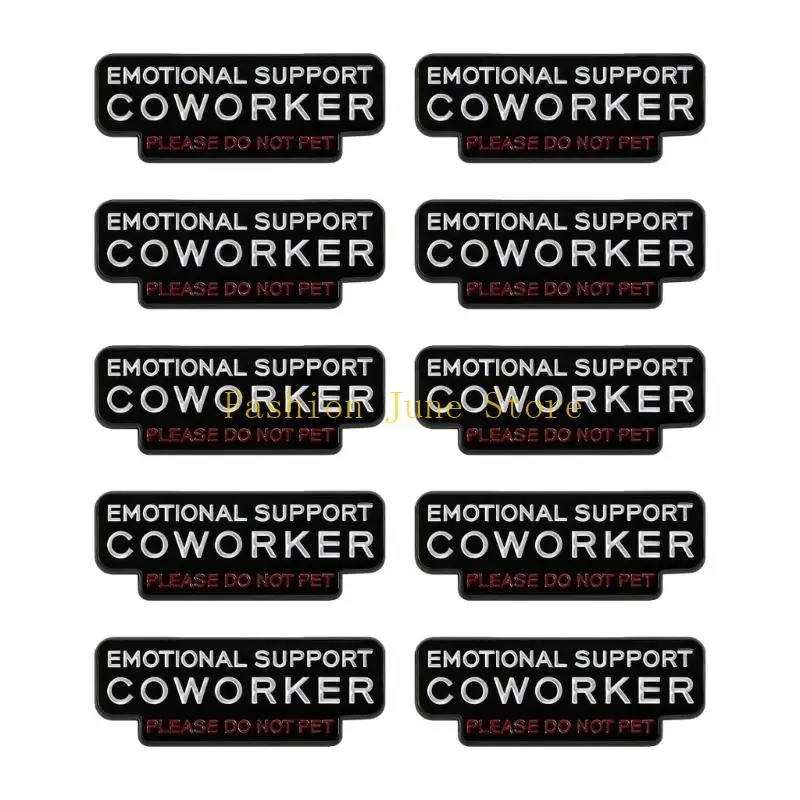 N5KA 10Pc Creative Office Conversation Starter Brooch Hands Off My Emotion Metal Pin