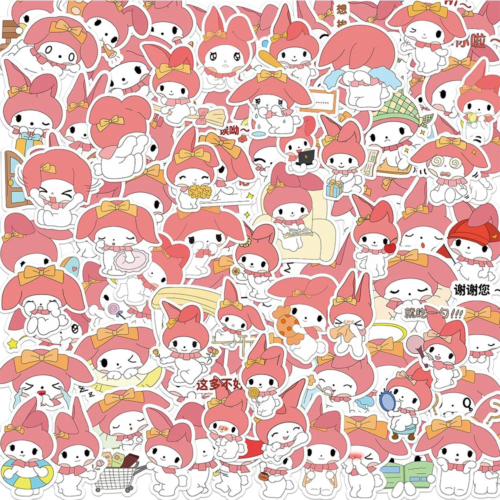 

10/30/60/120pcs My Melody Girls Anime Stickers Kawaii Sanrio Cartoon Decal Diary Scrapbooking Phone Laptop Classic Toys Sticker