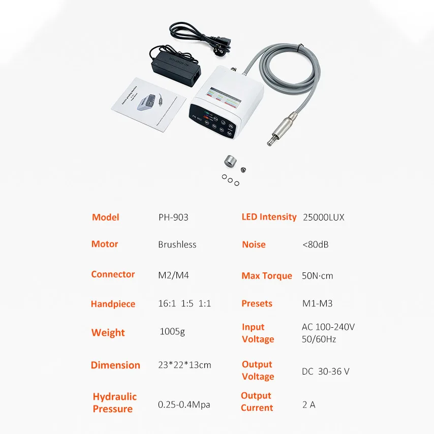 2/4 Holes Denta Brushless Motor With LED E Type Handpiece Micro Motor for 1:5 1:1 16:1 Handpiece Dentl Lab Micro Motor