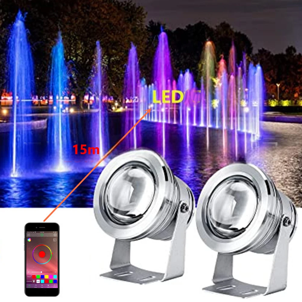 

Colored RGB Led Underwater Light IP68 Waterproof Remote Control Landscape Spotlights For Fish Tank Fountain Garden Yard Decor