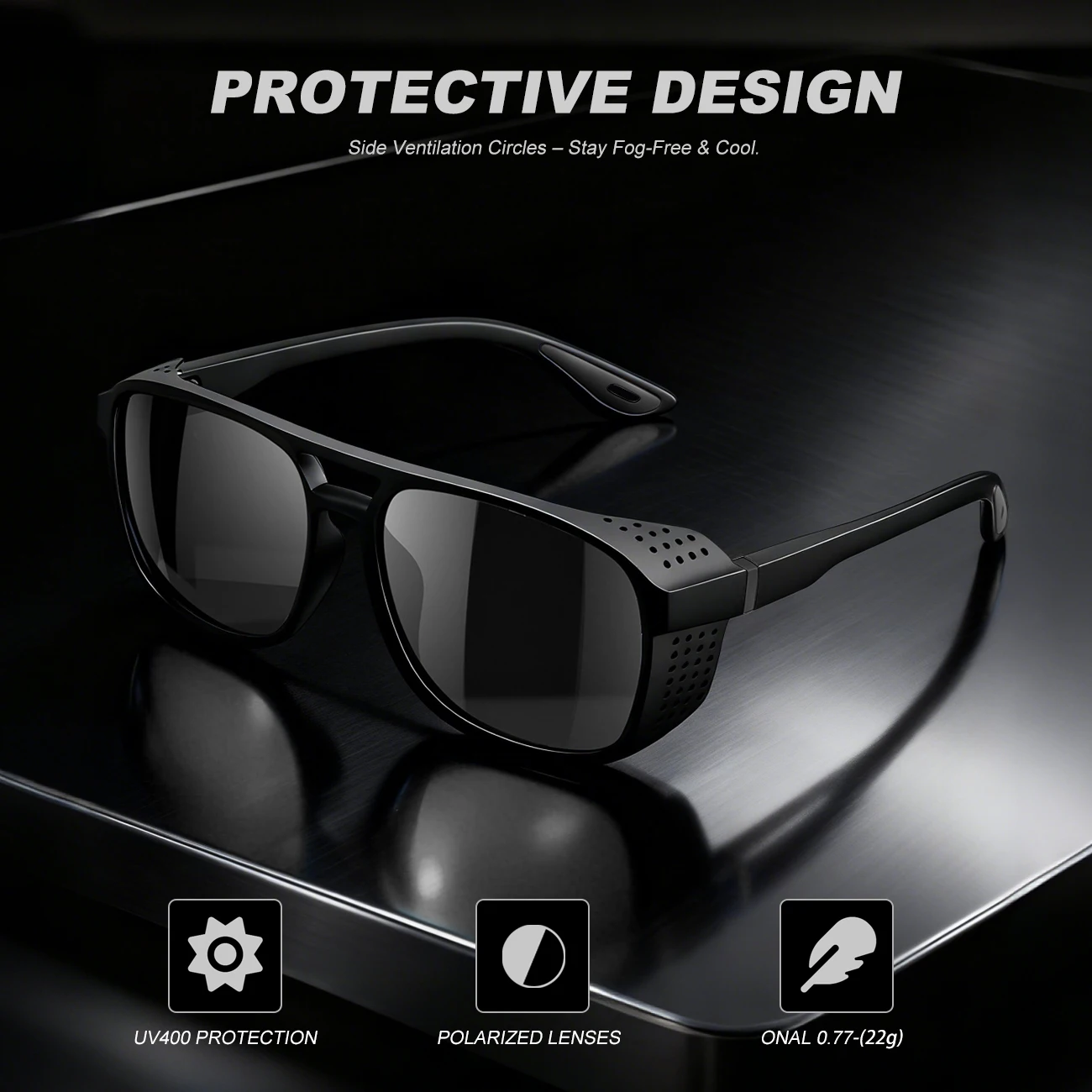Neue Punk-polarisierte Sport-Sonnenbrille, winddicht, UV400, leicht, für Radfahren, Laufen, Fahren, Outdoor-Aktivitäten – Detail 7