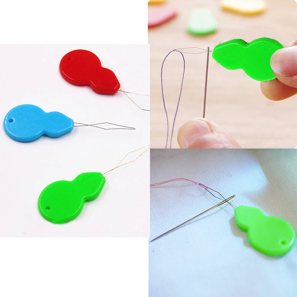 

10/50/100pcs Insertion Tools Plastic Bow Needle Threader Hand Machine Sewing Tool Stitch Insertion
