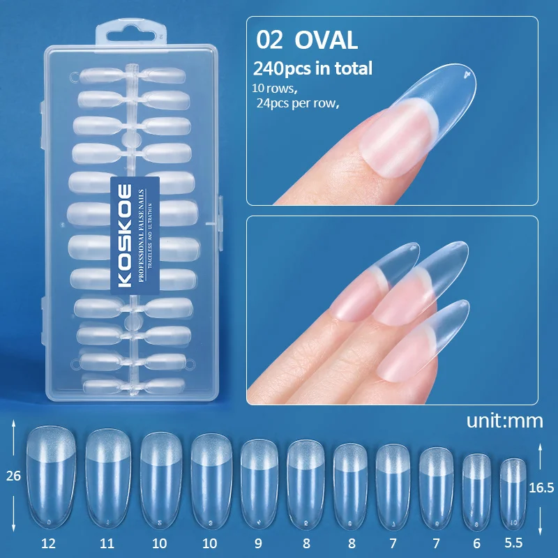 Short Almond Matte Soft Gel False Nail Tips Full Cover Set_voghion.com