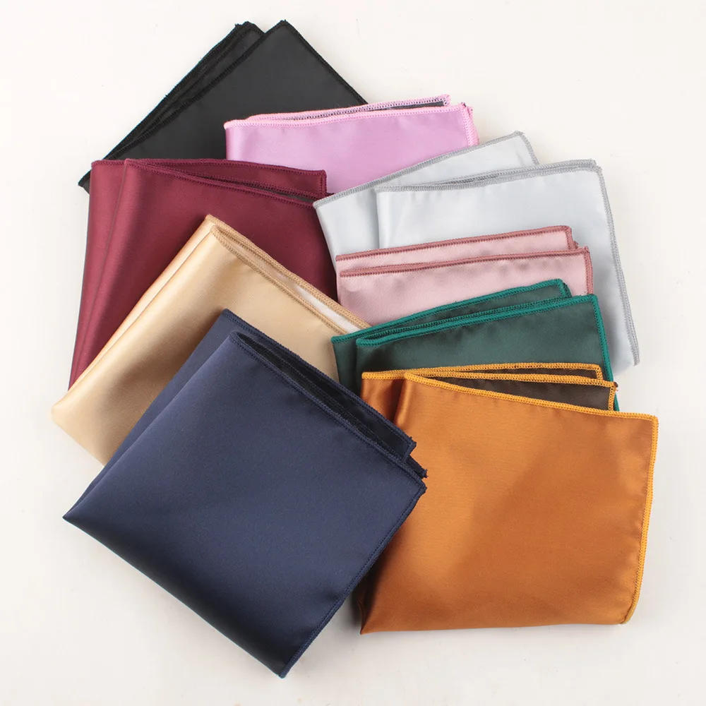 5 قطعة غزل مصبوغ البوليستر الحرير الراقية الأبيض جيب منشفة الرجال دعوى الأعمال الصدر بلون دعوى منديل مربع 23 سنتيمتر