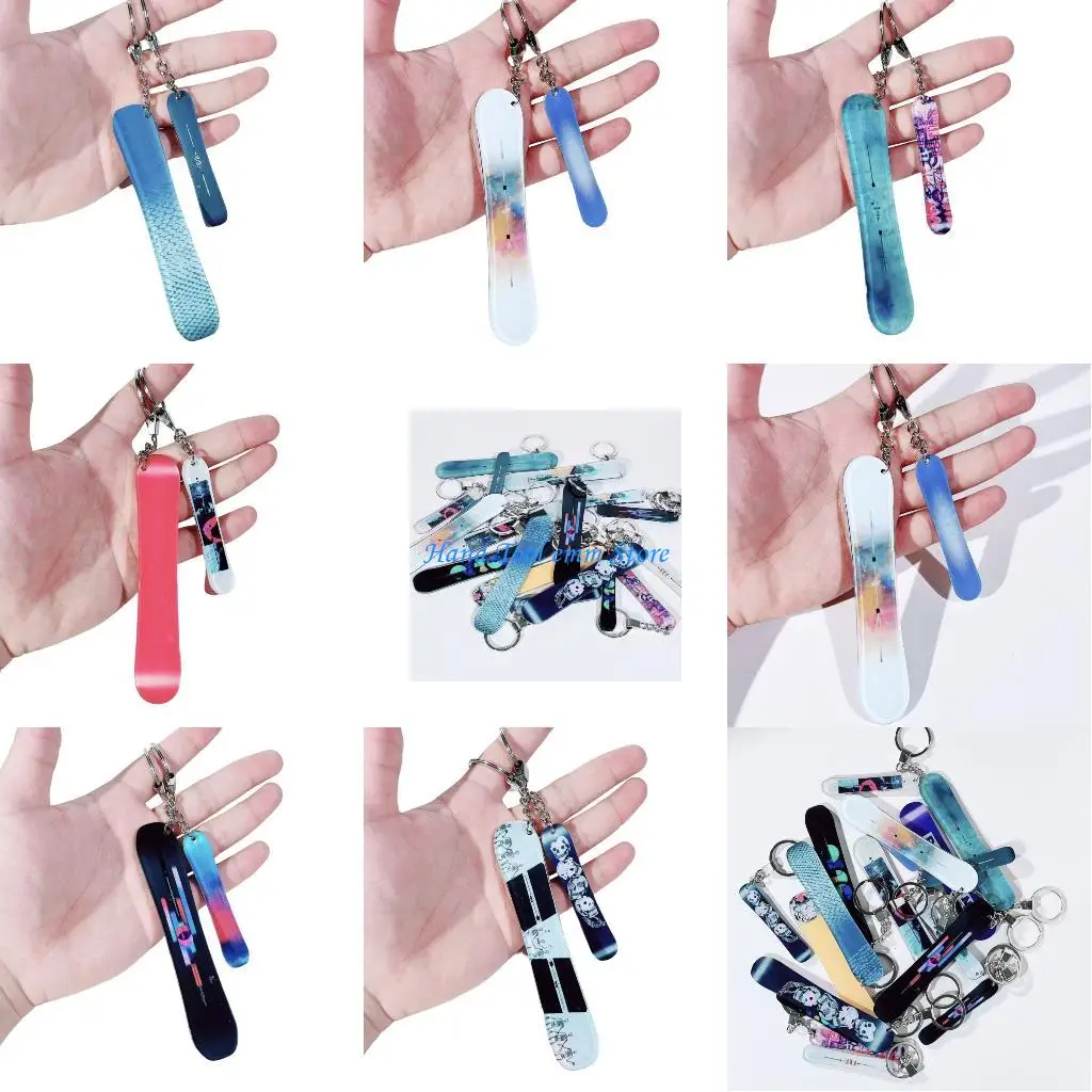 H37F شاتيربروف تزلج كيرينغ صغيرة على الجليد سلسلة مفاتيح مصنوعة من الأكريليك المحمولة مفتاح ملحق لعشاق الرياضة والطلاب #1