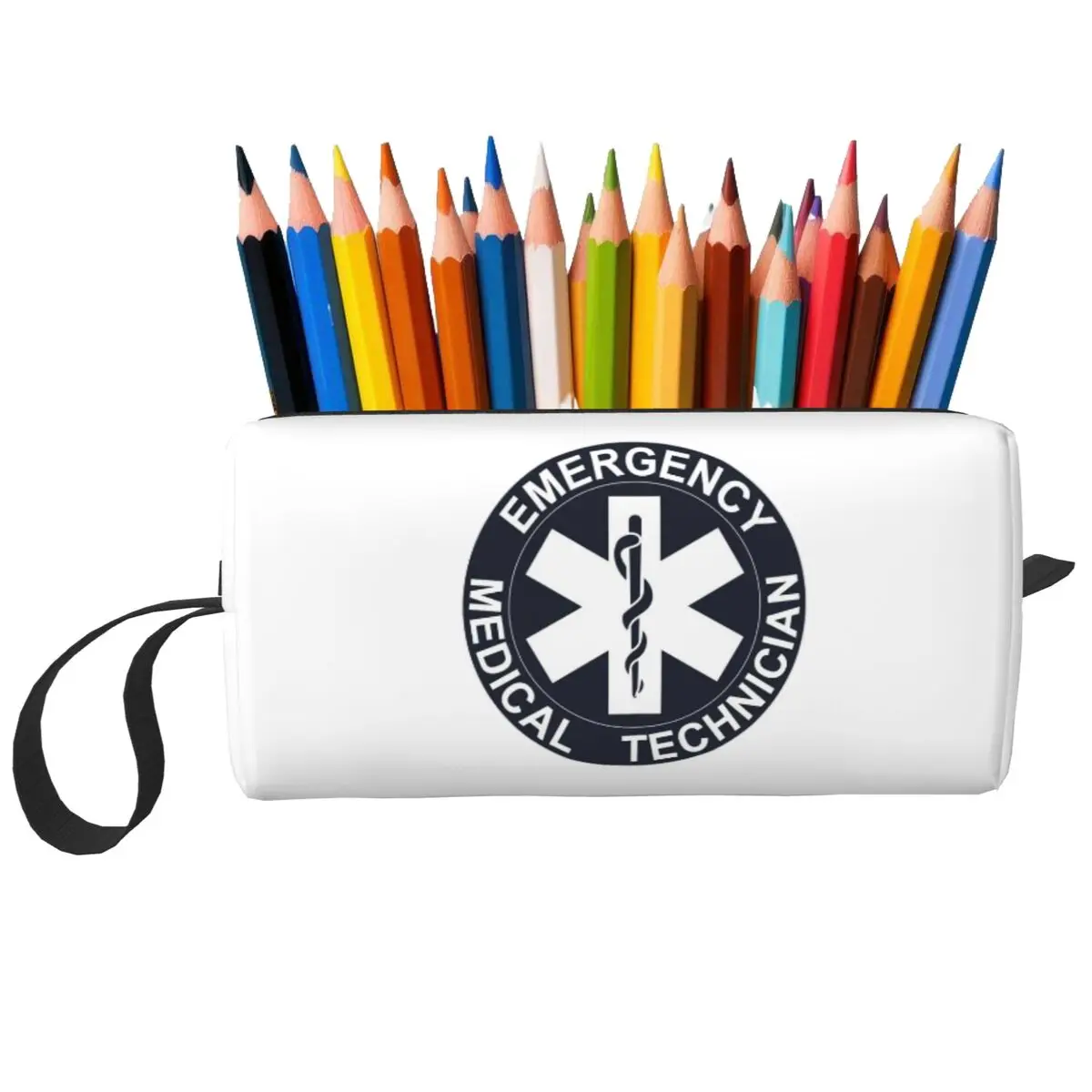 Emt Star Of Life Emergency Medical Pencil Case for Students Pen Box Pencil Bag Stationery Supplies Women Cosmetic Bag