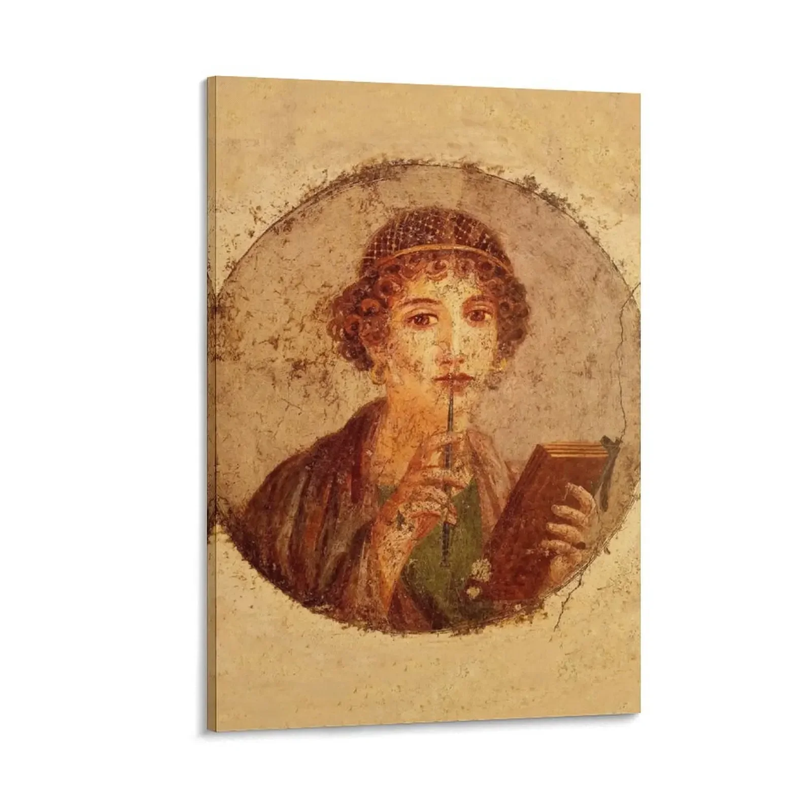 

Fresco of Sappho in Pompeii Canvas Painting wall frame for living room art mural decor