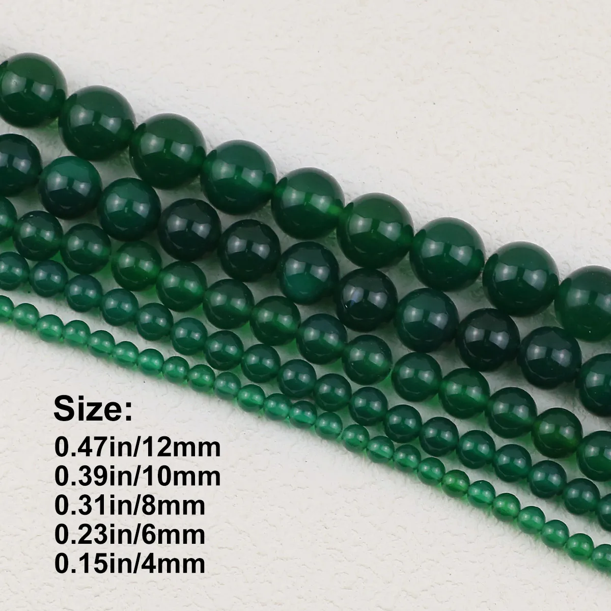 Natural Green Agate Stone Beads 4-12mm Round Loose Spacer Beads For DIY Jewelry Making Bracelets Necklaces Earrings Accessories