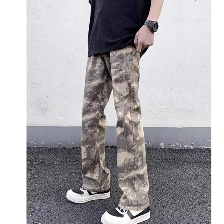 

Летние камуфляжные повседневные брюки большого размера (до 300 фунтов) в американском стиле для мужчин: модные, уличные, премиум-класса, рабочие, длинные штаны