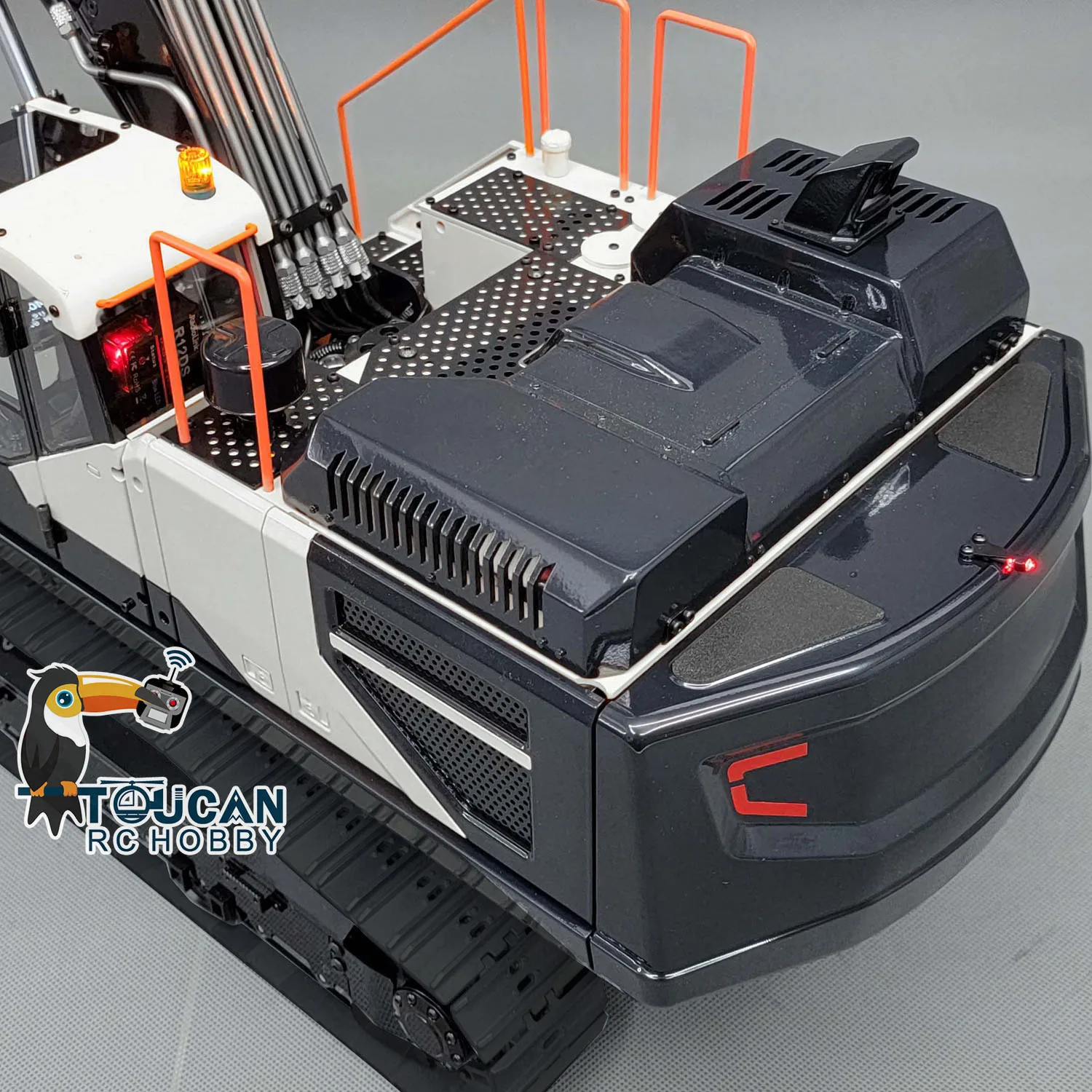 Giocattoli 1/14 EC380 Escavatore idraulico RC Cingolato in metallo 3 bracci T12D Radio Scavatori remoti Verniciato Finito Camion Auto Ragazzi Veicolo