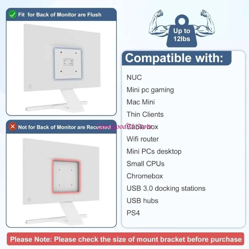 소형 PC 마운트 컴퓨터 홀더 월 마운트 쉬운 설치 공간 절약 컴퓨터 마운트 데스크 마운트 어댑터 w8ec