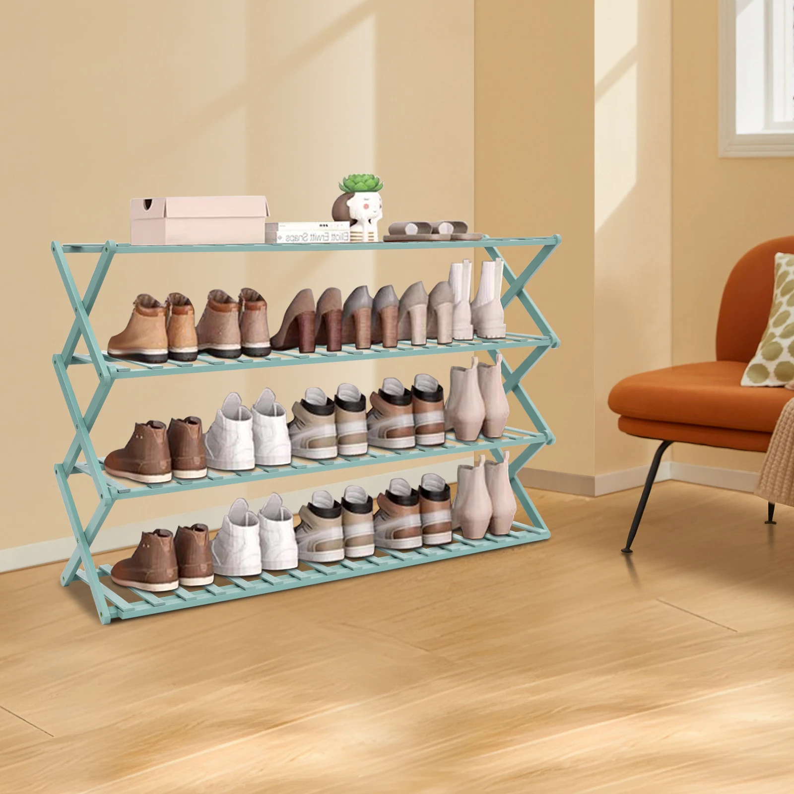 

Folding Shoe Shelf Shoe Racks Shoe-shelf Entryway Hallway Closet Living Room Organizer