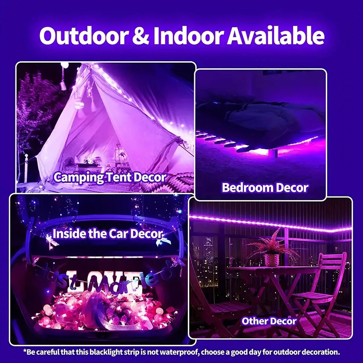 5V USB UV Led Strip Light 16.4ft 2835 SMD 395-405nm Ultraviolet Ray LED Diode Ribbon Purple Flexible Tape Lamp For DJ Fluorescen