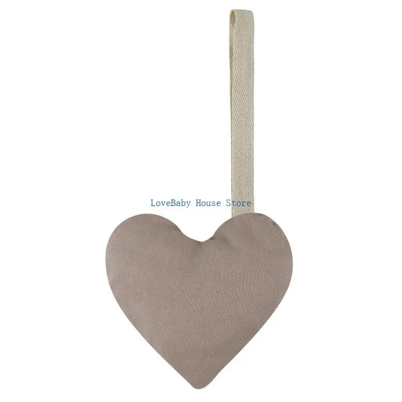 

BX0D Baby Pacifier Clip Chain Pendant Soft Cotton Heart-shape Soother Holder Decor