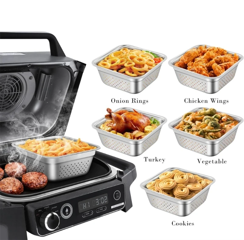 M2EE Air Fryer Pads Air Fryer Tray Baking Liners Metal Basket Removable Inner Basket Suitable for OG701 Air Fryers