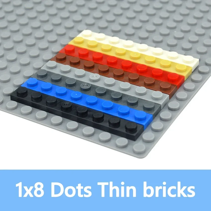 DIY Building Blocks Assembles Particles 50pcs Thin Figures Bricks 1x8 Dots Size Compatible With 3460 Educational Creative Toys