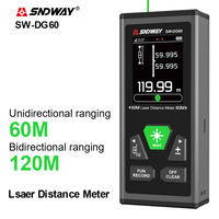 SNDWAY Dual Laser Distance Meter Rechargeable Bilateral Laser Rangefinder 60m 100m Digital Tape Measure Angle SW-DR100