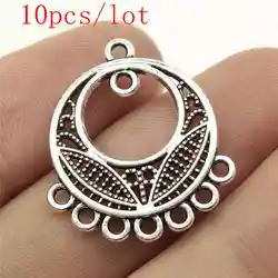 Components Jewellery Making Supplies Round Perforated Earring Connectors Art Crafts Diy Make Accessories