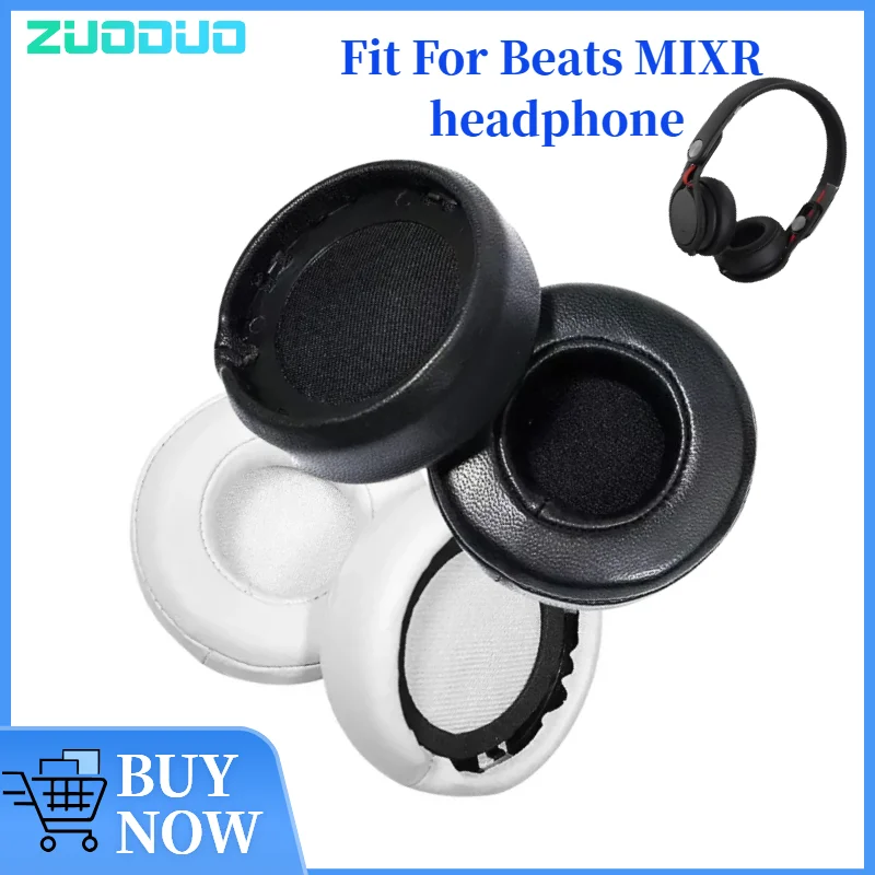 

ZUODUO 1Pair Replacement Earpads Cushion for Beats MIXR Headset Headphones Leather Earmuff Ear Cover Earcups