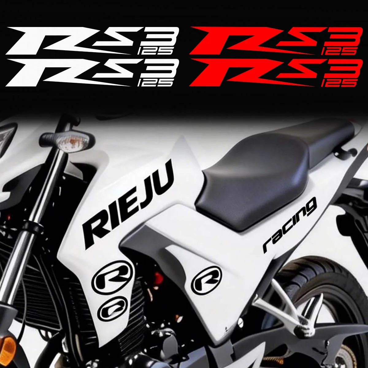 Für RIEJU RS3 125 Reflektierende Motorrad-Aufkleber Moto Roller Helm Seitenverkleidung Heckbox Karosserie Dekor Vinyl Zubehör Aufkleber