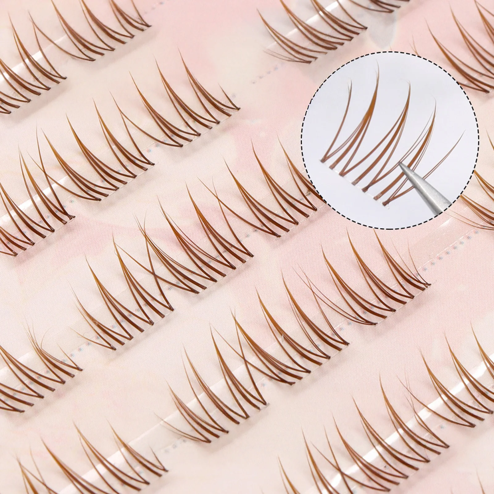 Korean Style False Eyelashes Black Brown C Curl Cluster lash Natural Fluffy High Volume Daily eyelash Makeup accessories
