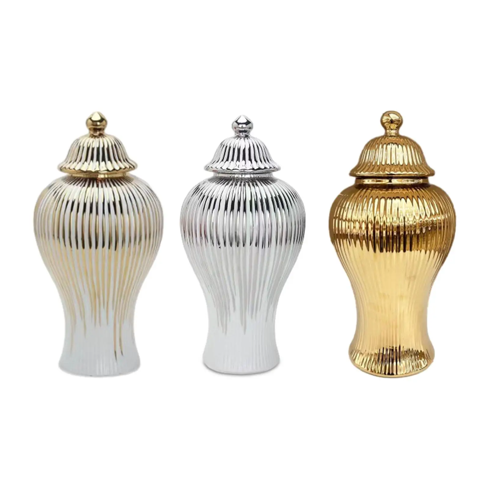 

Antique Porcelain Jar with Lid Table Centerpiece Multipurpose Handicraft for Office Bookshelf Dining Table Home Living Room