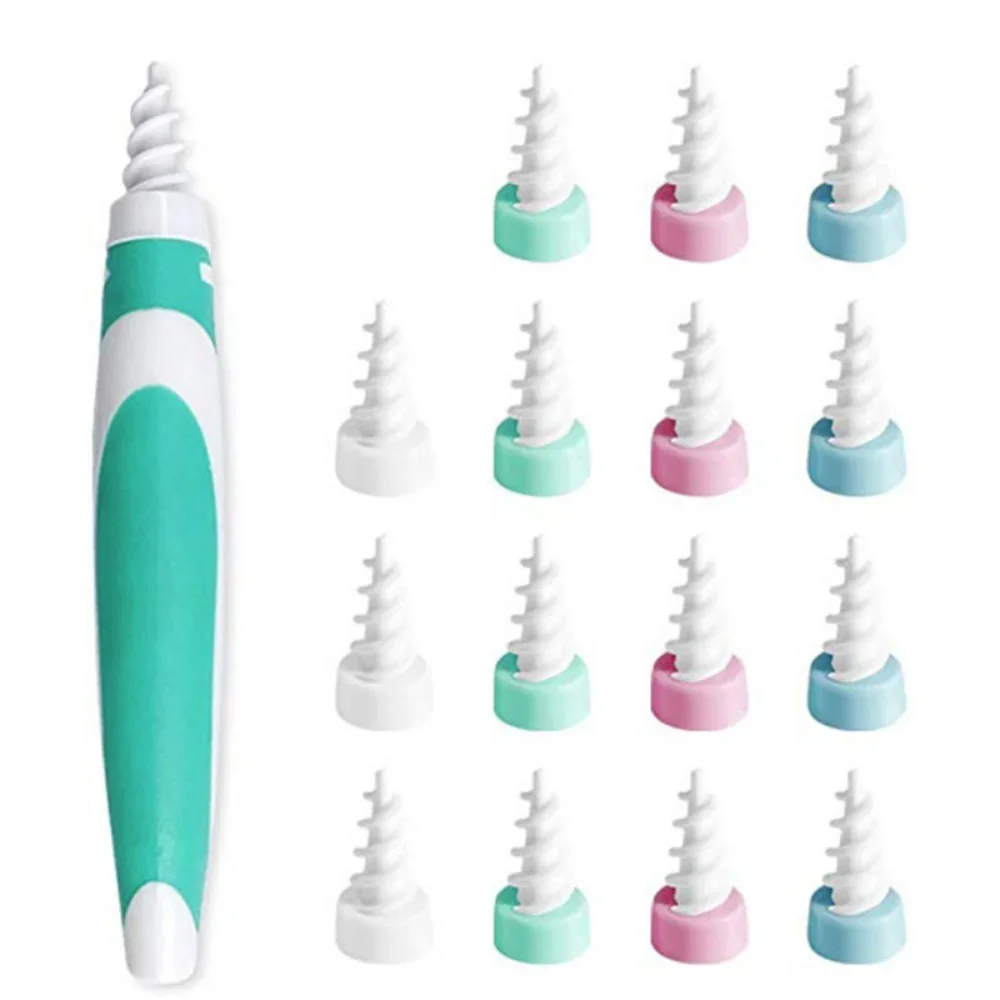 17IN1 Earwax Removal Tool Ear Cleaner with Soft Silicone 16 Replacement Tips Just Grab and Extract The Earwax