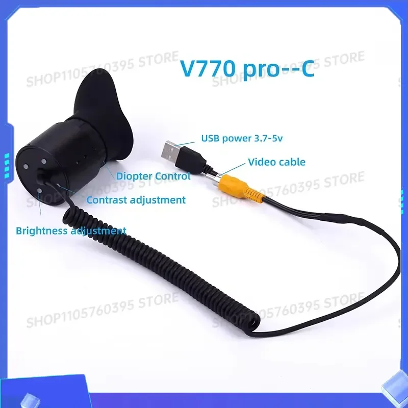 For Security Monitors FPV Aircraft 16x Eyepiece Display HD V770 PRO C Brightness Contrast Adjustment 1PC New