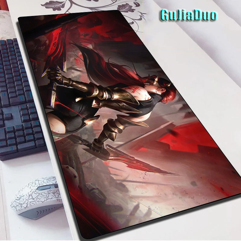 

League of Legends Katarina Anime Mouse Pad Laptop Play Mat Gaming Hoom Accessories Kawaii XL Mange Mousepad Gamer Pc Cushion Rug